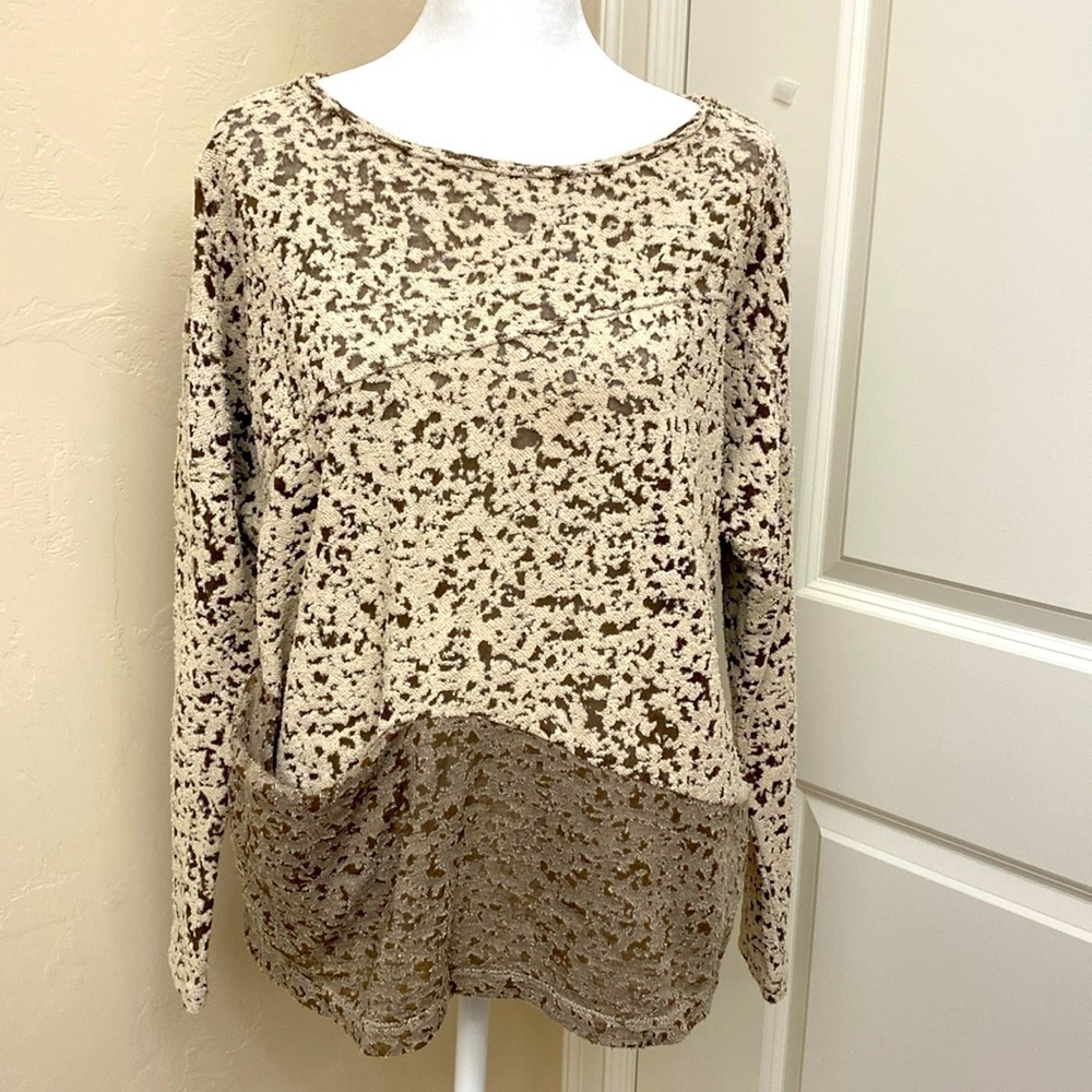 Democracy Tunic Shirt Top Womens boxy Burnout whimsy goth Boho Lagenlook L